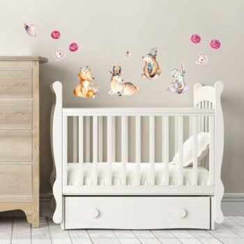 Nástenné detské samolepky Ambiance Cute Forest Animals – Obrázok 3