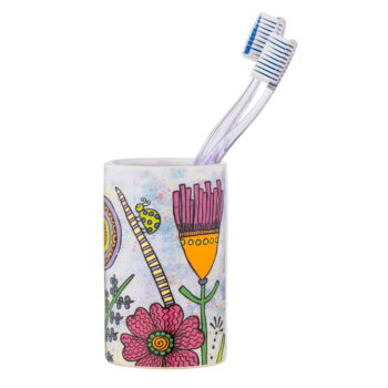 Keramický téglik na zubné kefky Rollin'Art Full Bloom – Wenko - Image 3