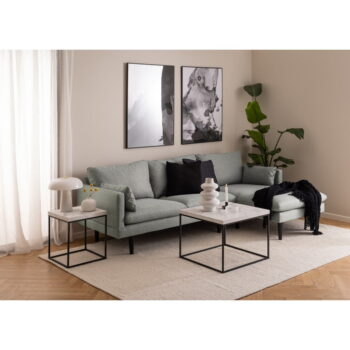Biely konferenčný stolík s doskou v dekore mramoru 60x60 cm Barossa – Actona - Image 6