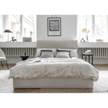 Béžová čalúnená dvojlôžková posteľ s úložným priestorom s roštom 180x200 cm Sleepy Luna – Miuform - Image 5