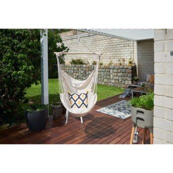 Krémovobiele polstrované závesné záhradné kreslo Tobago – Garden Pleasure - Image 6