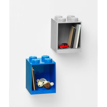 Detská modrá nástenná polica LEGO® Brick 4 – Obrázok 2
