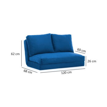 Modrá rozkladacia pohovka 120 cm Taida – Balcab Home - Image 7