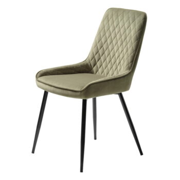 Zelená zamatová jedálenská stolička Milton – Unique Furniture – Obrázok 2
