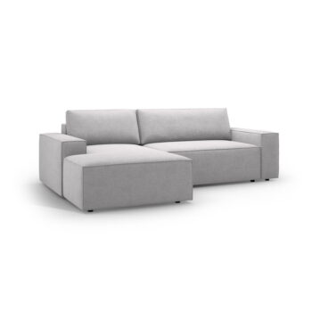 Svetlosivá rozkladacia rohová pohovka z textílie bouclé (ľavý roh) Jodie – Micadoni Home - Image 4