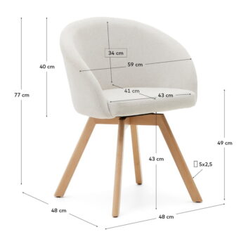Krémová jedálenská stolička Marvin – Kave Home - Image 7