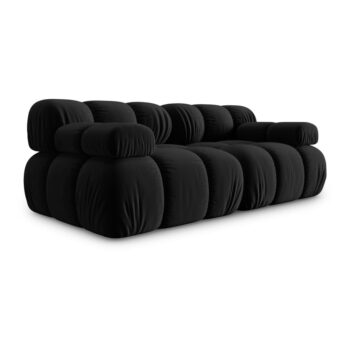 Čierna zamatová pohovka 188 cm Bellis – Micadoni Home – Obrázok 2