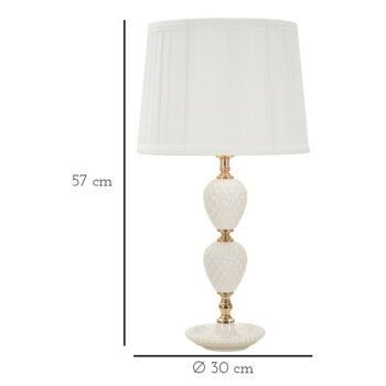 Biela stolová lampa s textilným tienidlom (výška 57 cm) Torre – Mauro Ferretti – Obrázok 6