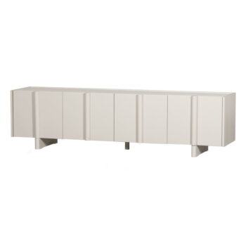 Krémovobiely modulárny TV stolík z borovicového dreva 200x53 cm Basu – WOOOD - Image 3