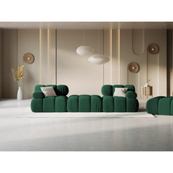 Zelená zamatová rohová pohovka Bellis – Micadoni Home - Image 11