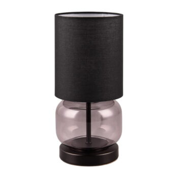Čierno-fialová stolová lampa s textilným tienidlom (výška 28,5 cm) Elio – Trio
