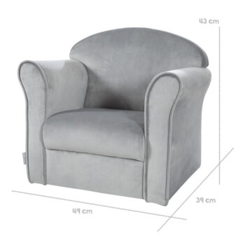 Svetlosivé zamatové detské kresielko Lil Sofa – Roba - Image 5