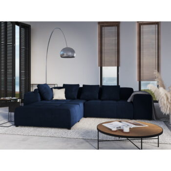 Modrý zamatový vankúš k modulárnej pohovke Rome Velvet - Cosmopolitan Design - Image 4