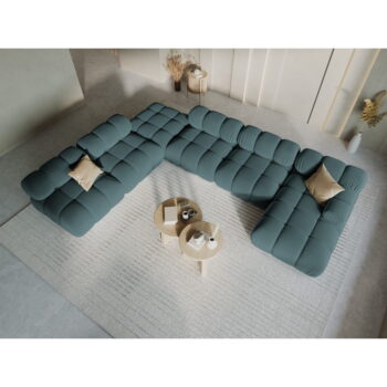 Zamatová pohovka v petrolejovej farbe 379 cm Bellis – Micadoni Home - Image 7
