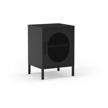 Čierny kovový nočný stolík Diora – Marckeric - Image 3
