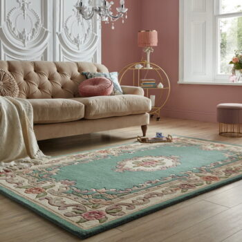 Zelený vlnený koberec Flair Rugs Aubusson, 75 × 150 cm – Obrázok 2