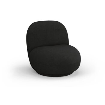 Čierne kreslo z textílie buklé Chuck – Micadoni Home - Image 2