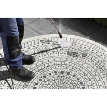 Sivo-krémový vonkajší koberec NORTHRUGS Porto, ⌀ 140 cm - Image 4