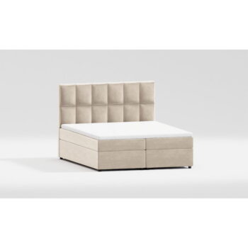 Béžová boxspring posteľ s úložným priestorom 200x200 cm Flip – Ropez - Image 5