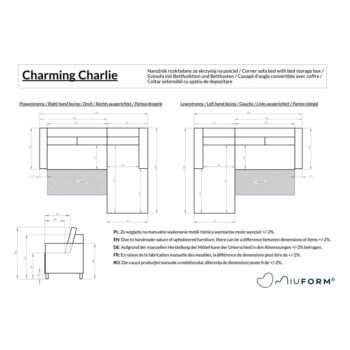 Sivá rozkladacia rohová pohovka (pravý roh) Charming Charlie – Miuform - Image 7