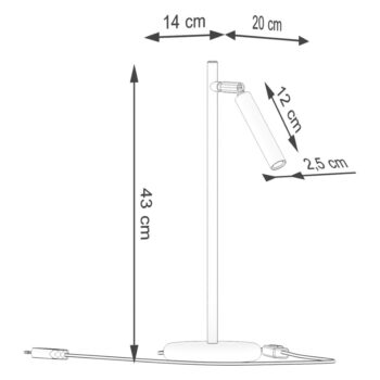 Čierna stolová lampa (výška  43 cm) Fideus – Nice Lamps – Obrázok 3