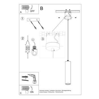 Biele závesné svietidlo s keramickým tienidlom ø 8 cm Santana – Nice Lamps - Image 6