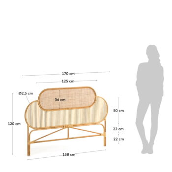Čelo postele z ratanového dreva Kave Home Lalita, 170 x 120 cm - Image 2