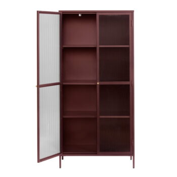 Červená kovová vitrína 90x190 cm Bronco - Unique Furniture - Image 3