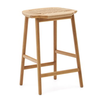 Barová stolička z dubového dreva v prírodnej farbe (výška sedadla 65 cm) Enit – Kave Home – Obrázok 3