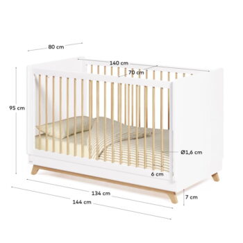 Biela postieľka z bukového dreva 70x140 cm Maralis - Kave Home - Image 5