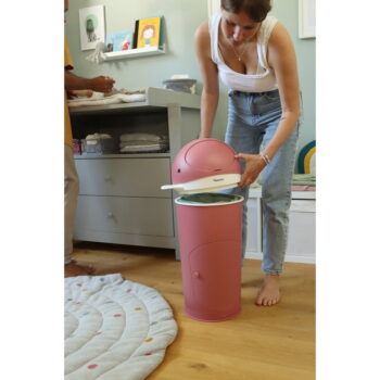 Tmavoružový plastový odpadkový kôš na plienky 25 l Whale – Kindsgut - Image 4
