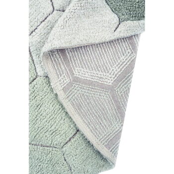 Svetlozelený prateľný ručne tkaný bavlnený okrúhly koberec ø 140 cm Honeycomb Blue Sage – Lorena Canals – Obrázok 6