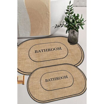Čierno-hnedé kúpeľňové predložky v súprave 2 ks 60x90 cm Jute Look – Mila Home – Obrázok 2