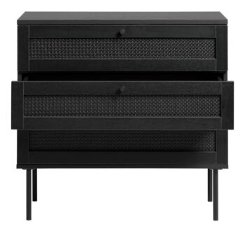 Čierna nízka komoda v dekore duba 80x75 cm Pensacola – Unique Furniture – Obrázok 3