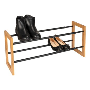 Kovový teleskopický stojan na topánky v čierno-prírodnej farbe Ecori – Wenko - Image 6