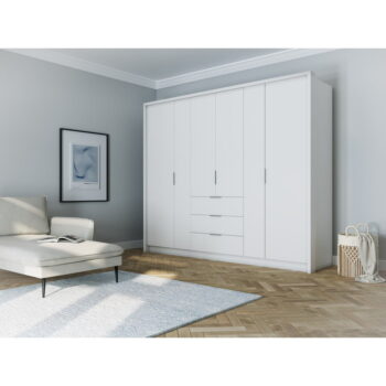 Biela šatníková skriňa 255x217 cm Wells - Cosmopolitan Design - Image 6
