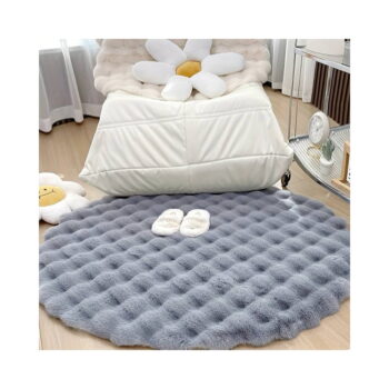 Svetlosivý umývateľný okrúhly koberec ø 150 cm Bubble Grey – Mila Home - Image 2