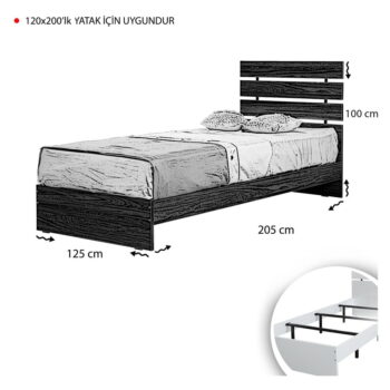 Biela jednolôžková posteľ 120x200 cm Fuga – Kalune Design – Obrázok 5