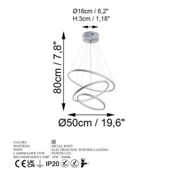 Sivé LED závesné svietidlo ø 50 cm Simit – Opviq lights – Obrázok 9