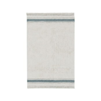 Modro-krémový prateľný ručne tkaný bavlnený koberec 90x130 cm Gastro Vintage Blue – Lorena Canals