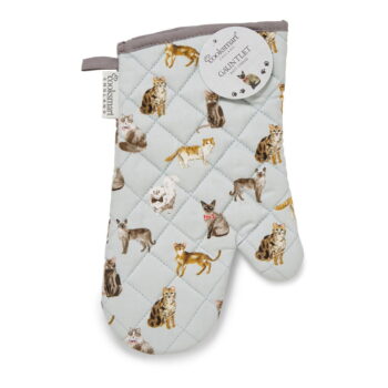 Modrá bavlnená kuchynská rukavica Cooksmart ® Curious Cats – Obrázok 2