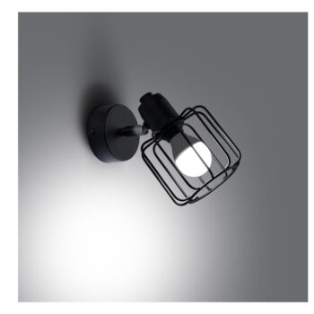 Čierne nástenné svietidlo ø 10 cm Salom – Nice Lamps – Obrázok 2