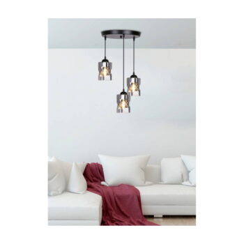 Čierne závesné svietidlo so skleneným tienidlom Felis - Candellux Lighting - Image 10