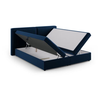 Tmavomodrá boxspring posteľ s úložným priestorom 160x200 cm Arendal – Cosmopolitan Design - Image 3