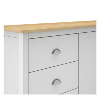 Biela/prírodná nízka komoda z borovicového dreva 150x80,5 cm Misti – Marckeric – Obrázok 6