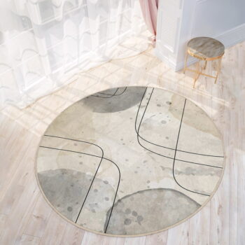 Béžový prateľný okrúhly koberec ø 80 cm Simple Lines – Mila Home - Image 7