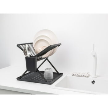 Tmavosivý kovový dvojposchodový odkvapkávač 37x33 cm – Brabantia - Image 10