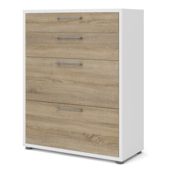Modulárna knižnica v bielo-prírodnej farbe v dekore duba 89x113 cm Prima – Tvilum
