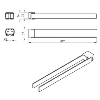 Biely nástenný kovový držiak na uteráky Pirenei – Sapho – Obrázok 2