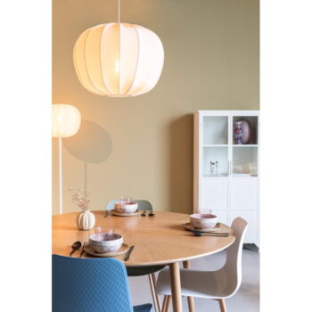 Biele závesné svietidlo s textilným tienidlom ø 38 cm Shem – White Label - Image 3